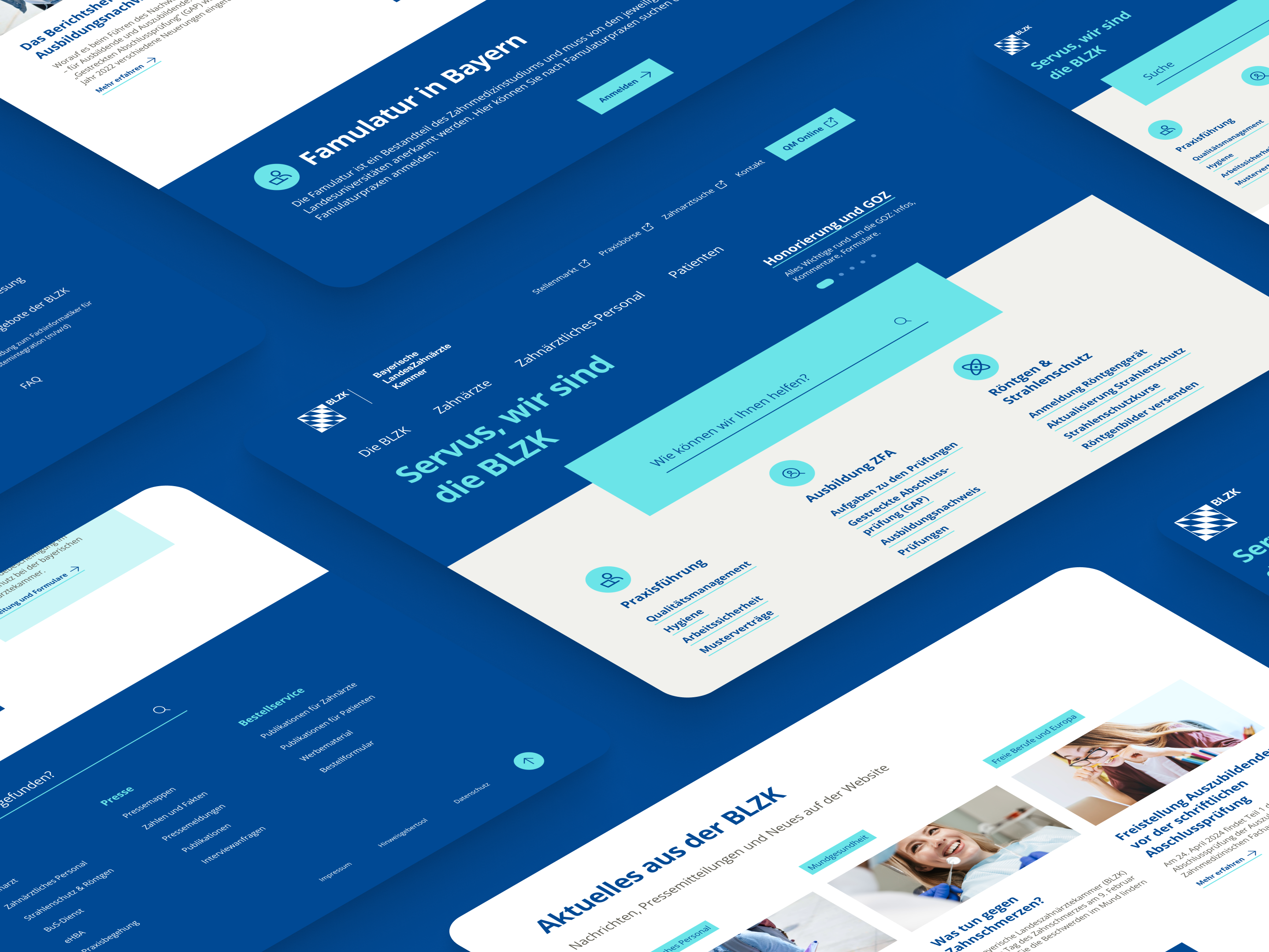 Screendesign des neuen BLZK Webportals