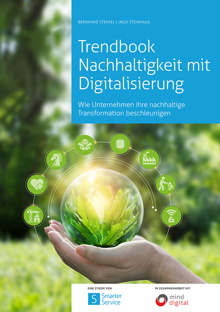 Coverbild Trendbook zum Thema Nachhaltigkeit mit Digitalisierung
