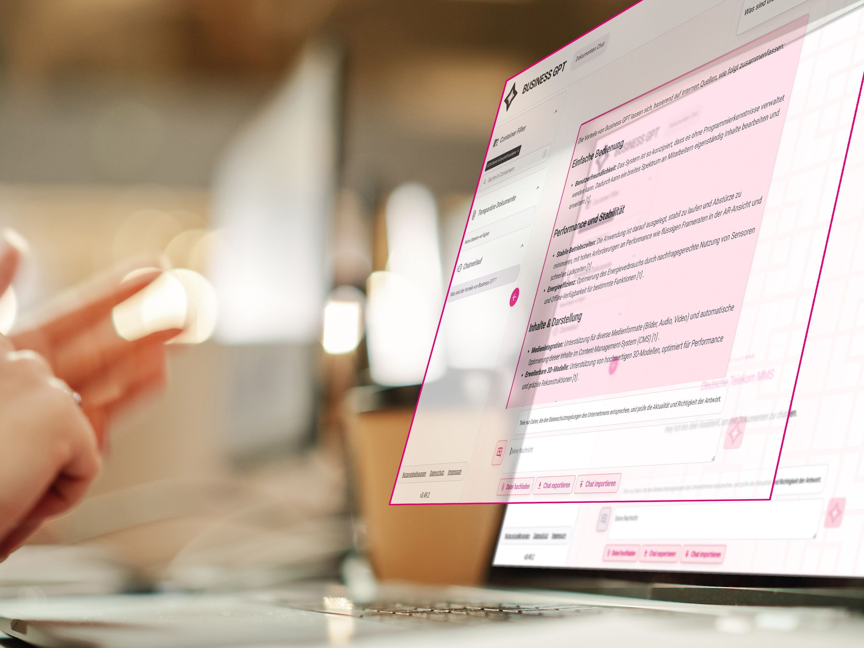illustrative Grafik: Business GPT auf dem PC