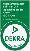 DEKRA-Siegel: Managementsystem Sicherheit und Gesundheit bei der Arbeit ISO 45001