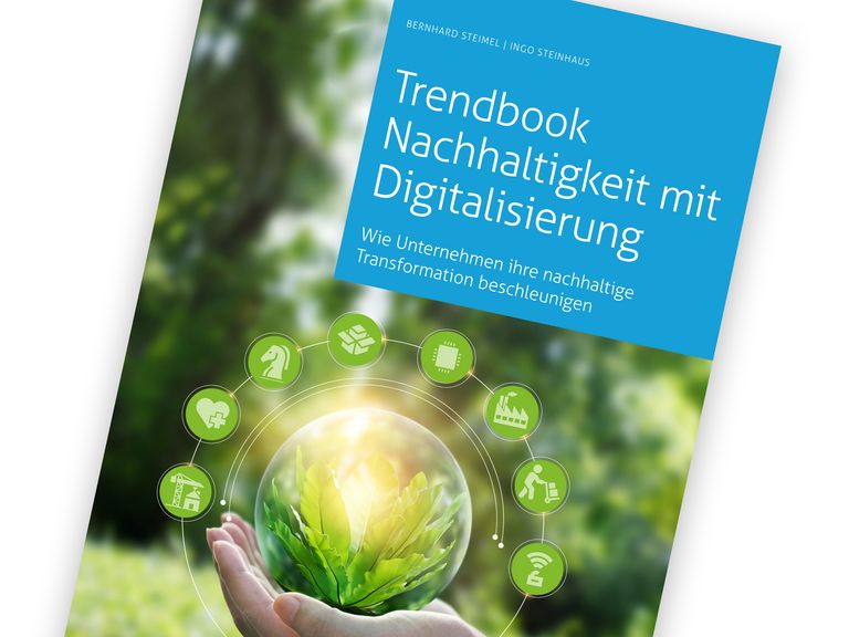 Coverbild Trendbook zum Thema Nachhaltigkeit mit Digitalisierung
