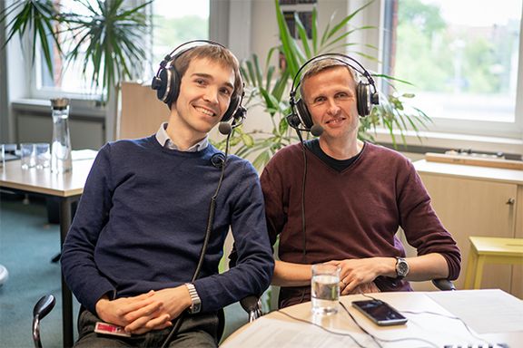 Dr. Ivan Gudymenko und Dr. Stephan Groß bei der Podcast-Aufnahme