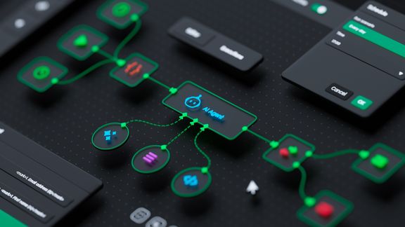 illustrative Grafik: miteinander verbundene Buttons