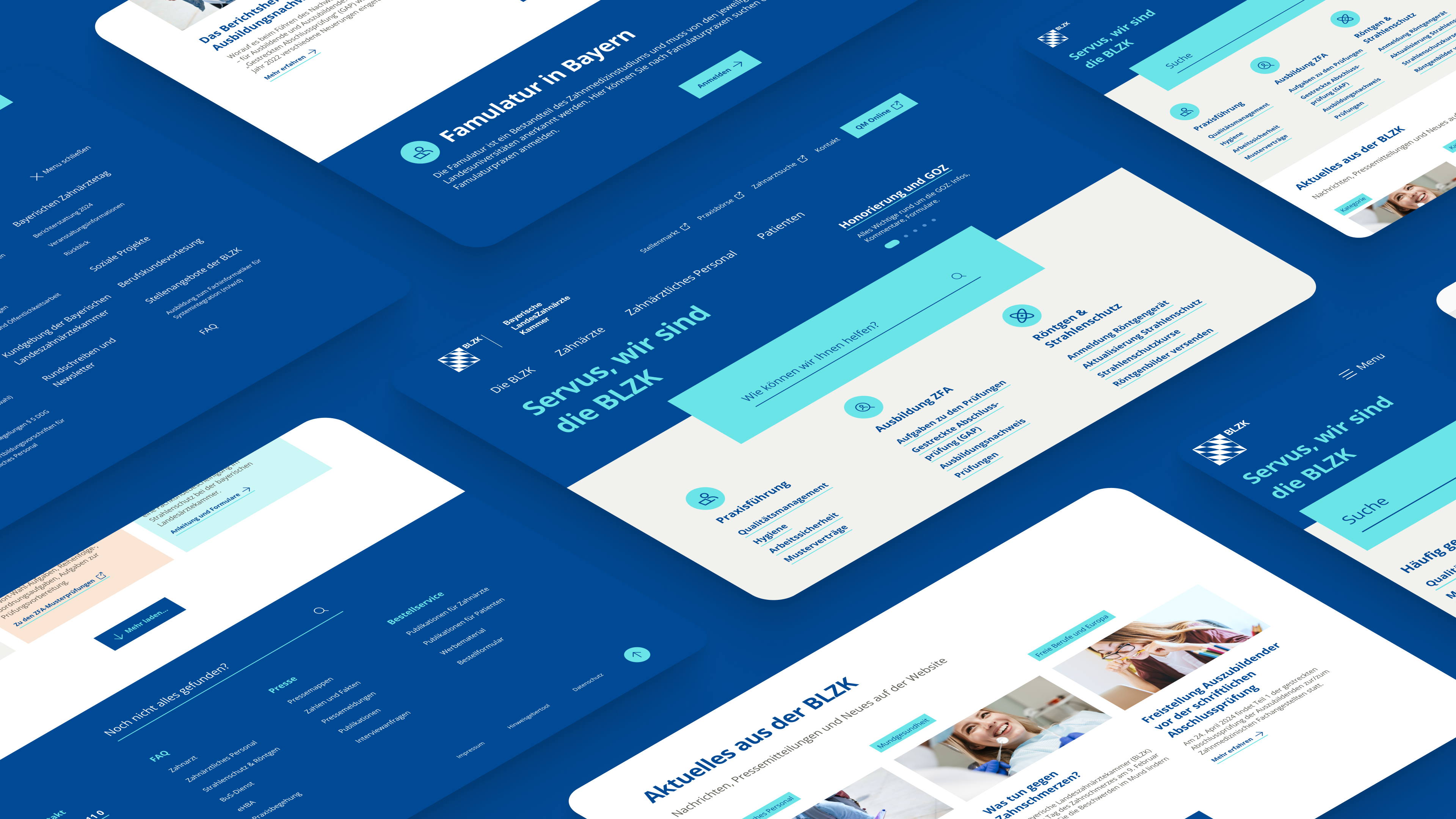 Screendesign des neuen BLZK Webportals
